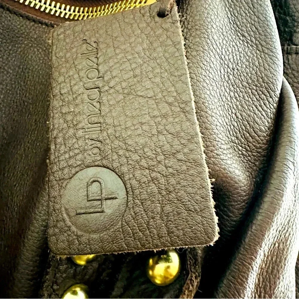 Linea Pelle Dylan Double Handle Satchel Leather Handbag- Brown